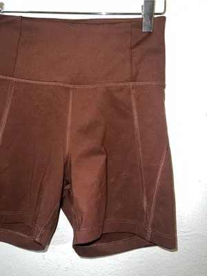 girlfriend collective Chocolate High-Waist Bike Shorts thumbnail 2