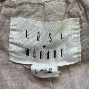 Lost + Wander Tan White Striped Wide Leg Cropped Pants Side Tie Small thumbnail 4