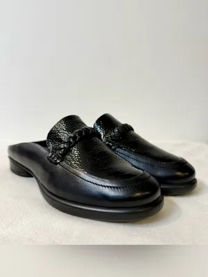 ECCO Sculpted Luxury Braided Mule Black/Black Patent Size 39 thumbnail 3