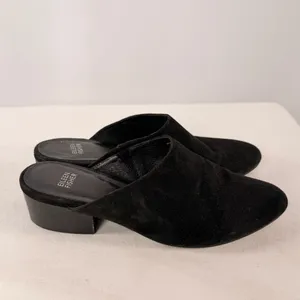 Eileen Fisher Sylvia Suede Block Heel Slip On Mules in Black Size‎ 9 thumbnail 5