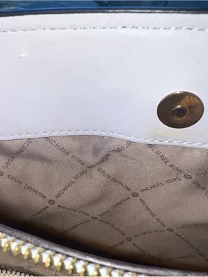 MICHAEL KORS Brown/Tan Saffiano Leather Satchel with Gold Accent thumbnail 10
