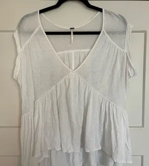 Free People White Flowy Blouse thumbnail 1