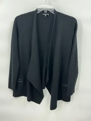 Merino wool Eileen Fisher Black Open-Front Draped Jacket 1179 thumbnail 2