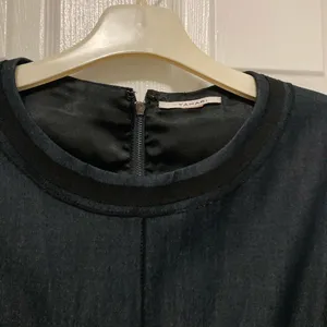 *Tahari Black Sleeveless Exposed Zipper Denim Size Small Sheath Mini Dress thumbnail 6