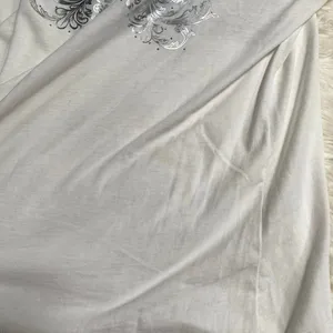 Harley Davidson White Graphic Tee Shirt Silver Floral Print Big Barn Carnival thumbnail 8