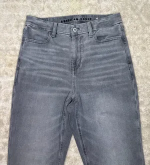 American Eagle grey Curvy Hi-Rise Next Level Stretch denim jeggings Size 8 X-Long thumbnail 2