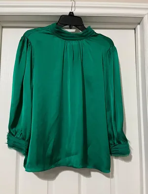 ZARA NWT  emerald color top thumbnail 1