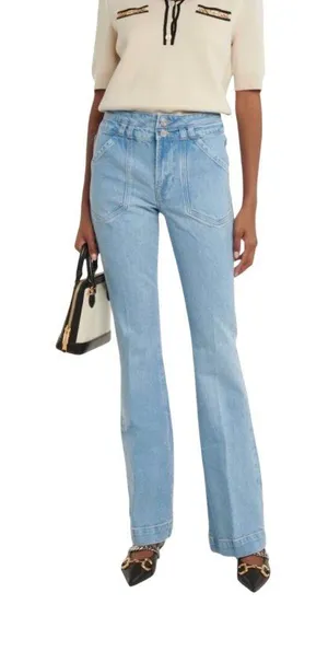 Frame Double Button Flare Jeans Size 26 In Caye thumbnail 1