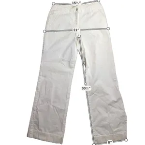 J. Jill White Cotton Straight Leg Trousers Pants Womens Size‎ 4 Casual Classic thumbnail 3