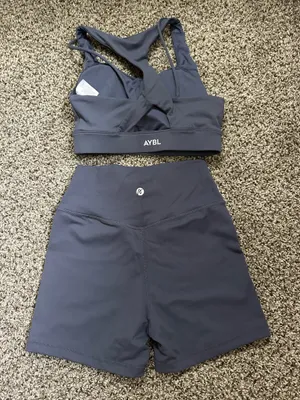 AYBL Shorts and Bra Set Navy Blue thumbnail 2