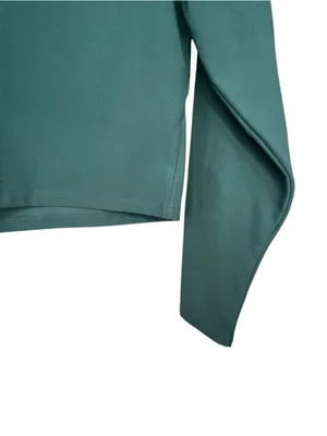 Abercrombie & Fitch Soft A&F Collection Green Cropped Fitted Long Sleeve T-Shirt thumbnail 3