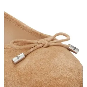 Ralph Lauren Womens Flats Size 5B Camel Jayna Ballet Bow Slip On Leather Ballet thumbnail 5