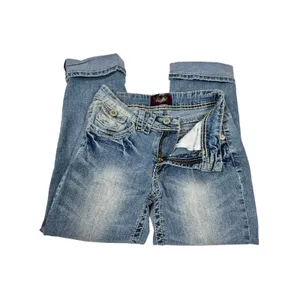 Angels Y2K Capri Jeans Size 6 26x22.5 Light Wash Embroidered Flap‎ Pocket Denim thumbnail 7