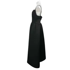 Amsale Black Sleeveless Square Neck Cami Tank Square Neck A Line Maxi Dress 14 thumbnail 2