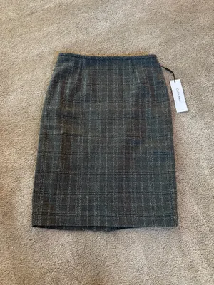 Calvin Klein Gray Plaid Pencil Skirt Size 2 NWT thumbnail 2