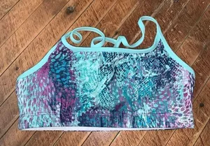 Fabletics purple and blue strappy S athletic workout bra thumbnail 1