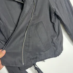 Abercrombie & Fitch Gray Drape Moto Cargo Utility bomber Jacket thumbnail 5