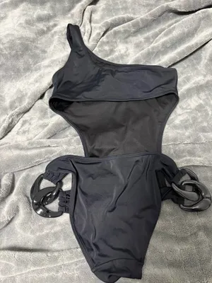 Victoria's Secret Black One Shoulder Cutout One Piece Swimsuit thumbnail 2