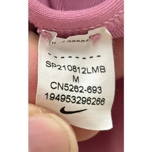 Nike Dri-Fit Size M Pink Swoosh Futura Sports Bra Logo Spellout CN5262-693 thumbnail 4