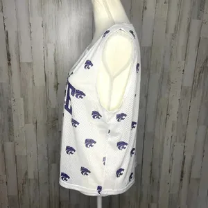 Rivalry Threads NWT NCAA‎ Kansas State Wildcats Womens Medium White Mesh All Over Print Tank Top thumbnail 4