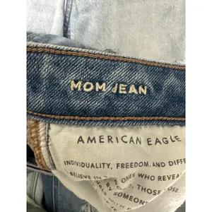 American Eagle Stretch Medium Wash Mom Jean Heavy Distressing Women Size‎ 00 thumbnail 8