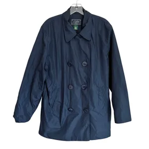 Lauren Ralph Lauren Womens‎ L Navy Nylon Double Breasted Pea Coat US/67 thumbnail 1