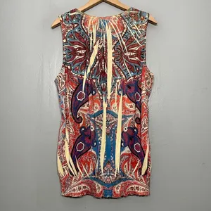 One World Size XL Embellished Sublimation Knit Boho Tunic Top Artsy Indie Sleaze thumbnail 5