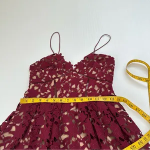 Self-Portrait Azalea Dress Burgundy, S (US 6, UK 10) thumbnail 10