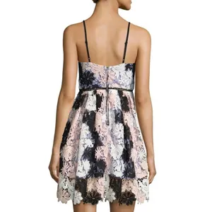 Romeo‎ & Juliet M $240 Dress Sundress Fit Flare Pink Crochet Lace Cocktail thumbnail 3