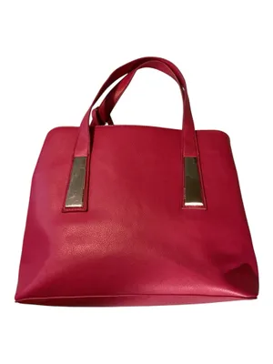 Steve Madden Hot Pink Pebble Leather Convertible Satchel Tote Bag with Matching Coin Purse Wristlet Wallet thumbnail 2