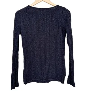 LRL Ralph Lauren Dark Gray Cable Knit Sweater Sz S thumbnail 1
