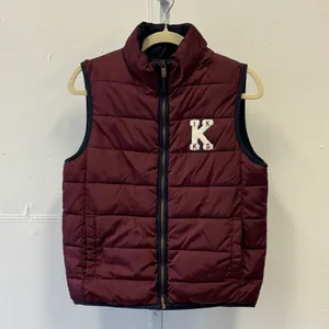 IKKS Reversible Puffer Vest Navy Blue Burgundy Flying Without Wings B-003 Womens thumbnail 3