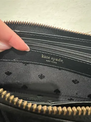 Kate Spade Black Pebbled Leather Zip Wallet thumbnail 7