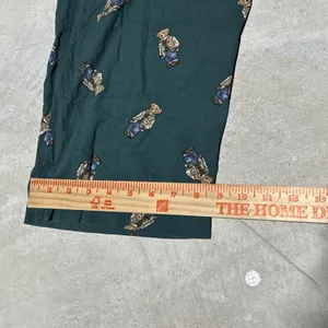 VTG Polo Ralph Lauren Polo Bear Pajama Pants Y2K AOP Men's SZ XL Green Preppy thumbnail 7