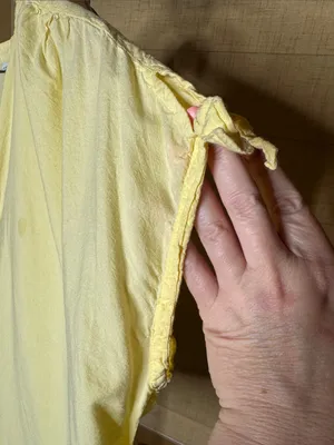 Old Navy Butter Yellow Button Front Tie Sleeve Blouse XL Cotton Modal thumbnail 6