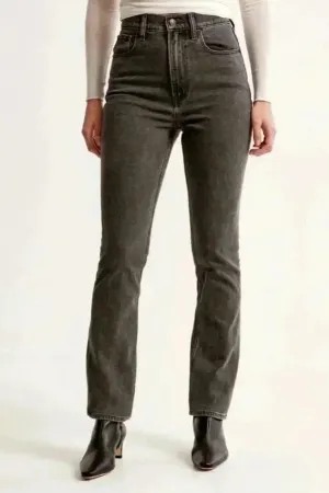 Abercrombie Ultra High Rise 90s Slim Straight Jean, Grey, Size 29 (8) thumbnail 1