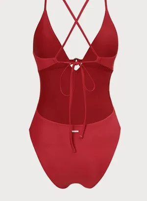 Berlook ECONYL® Red Cutout One Piece Swimwear 11 thumbnail 7