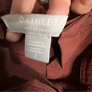 Athleta Skyline II Terracotta‎ High Rise Belted Pleated Ankle Performance Pants thumbnail 8
