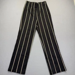 Reformation Black Pinstripe‎ High Rise Straight Leg Pants Size 2 Made in USA thumbnail 1