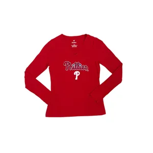 Fanatics Philadelphia Phillies Core Team Lockup Long Sleeve V-Neck Shirt Medium thumbnail 2
