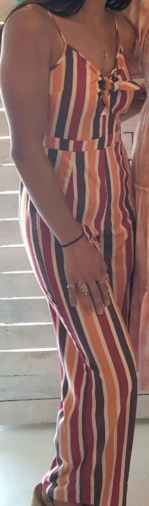 Striped Tie-Front Jumpsuit thumbnail 1