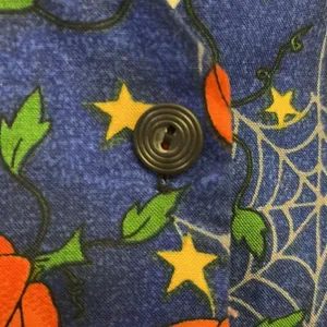 Halloween Pumpkin, Spider Web Fashion Blue, Orange, Green, Yellow Button Up Vest thumbnail 10