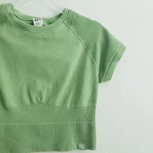 JoyLab Perforated Cropped Athletic Sports Top thumbnail 3