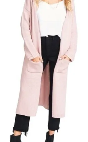 Show Me Your Mumu Bader Cardigan Petal Knit Women's‎ Small Pale Pink Boho Hippie thumbnail 1