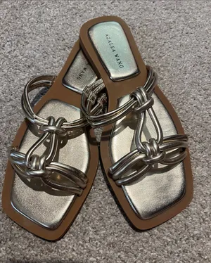 Azalea Wang Gold Knot-Detail Slide Sandals thumbnail 1