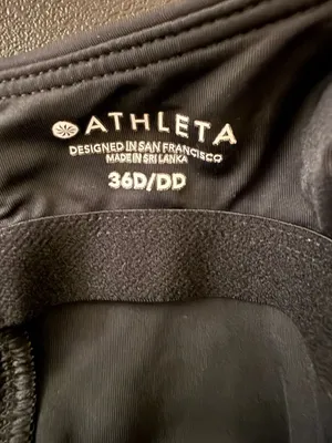 Athleta Plunge Halter Tankini‎ Top in Black 36 D/DD thumbnail 3