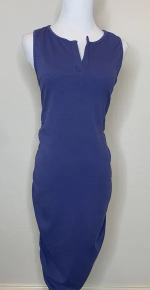 Isabel Maternity Tank Dress Stretch Ruched Midi Sz Small thumbnail 1
