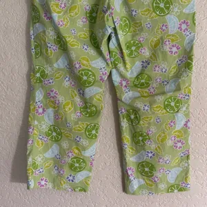 Lilly Pulitzer Crop Pants Green 6 Women Tropical Fruit Floral Print Stretch thumbnail 13