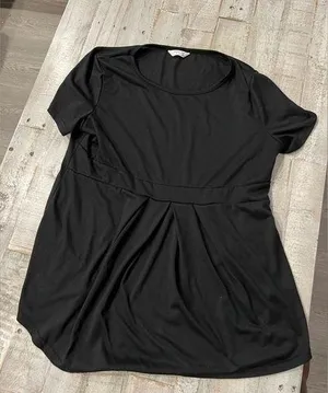 Women’s Large Black Short Sleeve Blouse Shirt thumbnail 1
