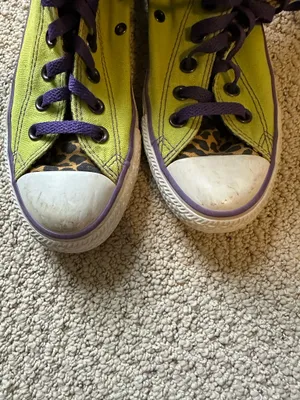 Converse All Star High-Top Sneakers Lime Green and Leopard Print W 6.5/M 4.5 thumbnail 4